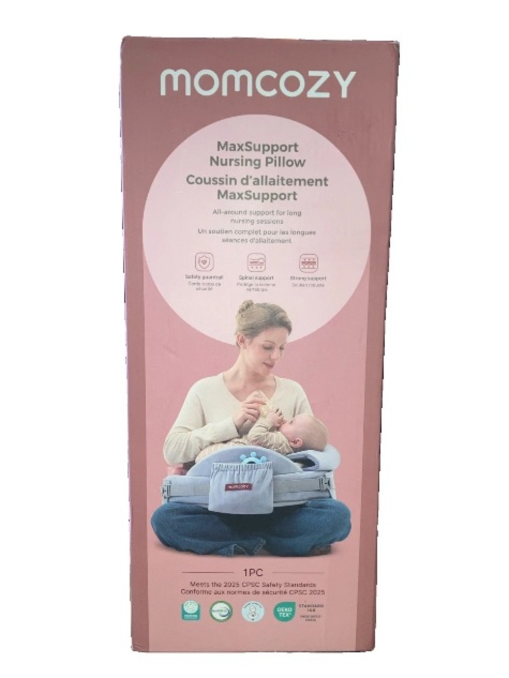 New Momcozy Upgraded Adjustable Baby Nursing Pillow All Around Support Guardrail